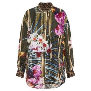 Camilla Passport To Paradise Oversized Blouse Tropical Crystal Button Down Shirt
